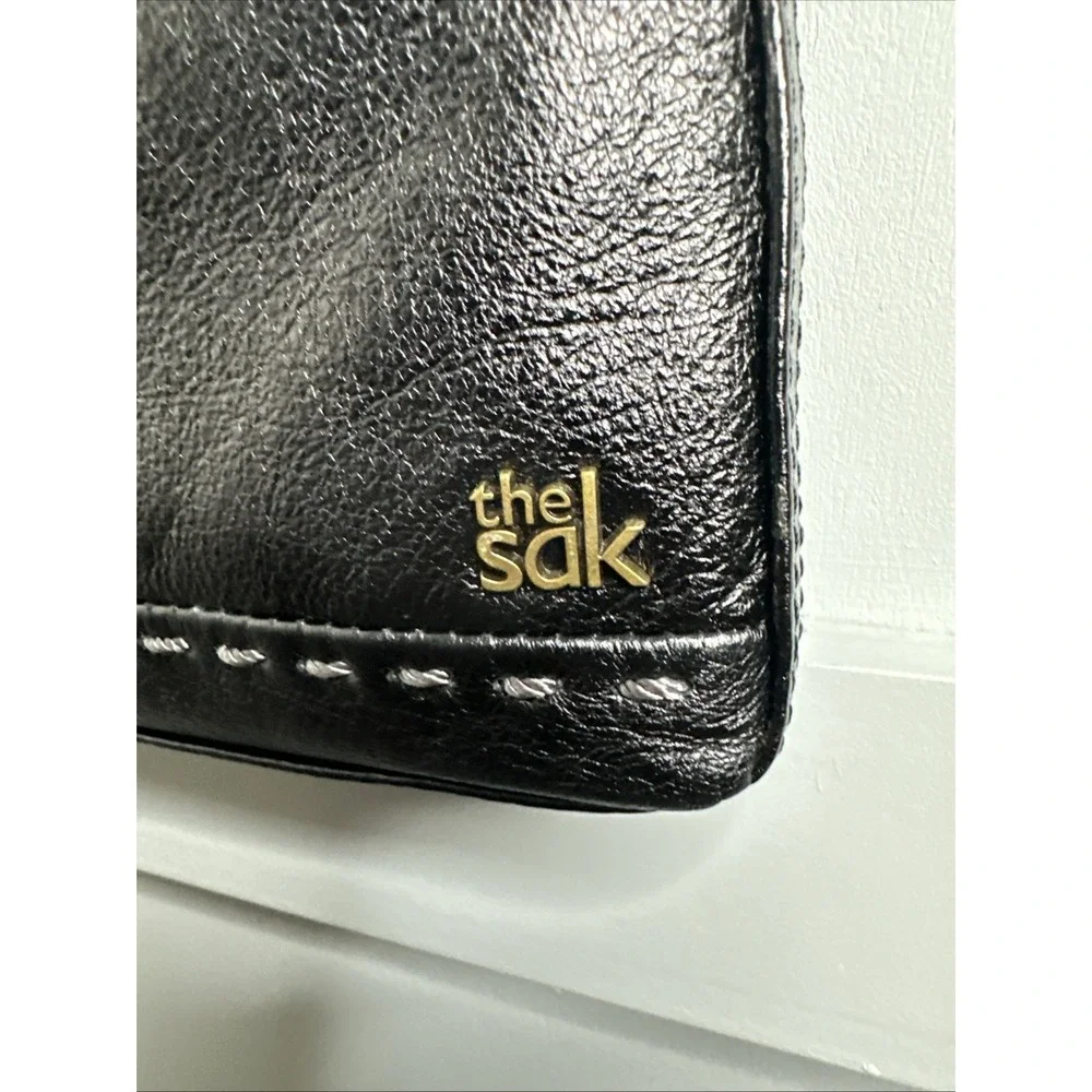 The Sak Purse‎ Black Genuine Leather Shoulder Adjustable Strap Boho Crossbody